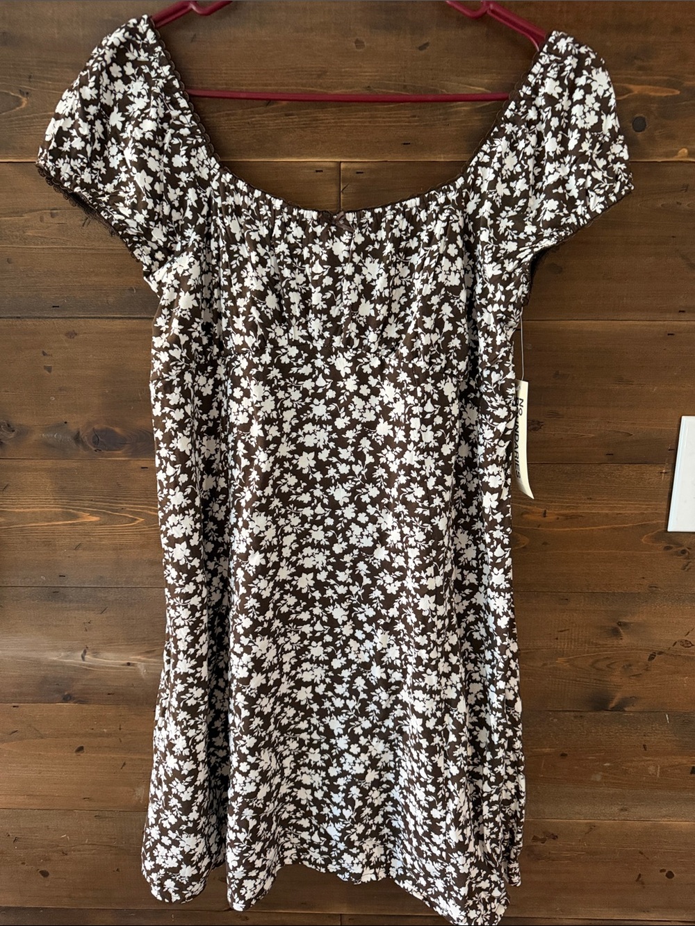 No Boundaries Brown and White Floral Mini Dress